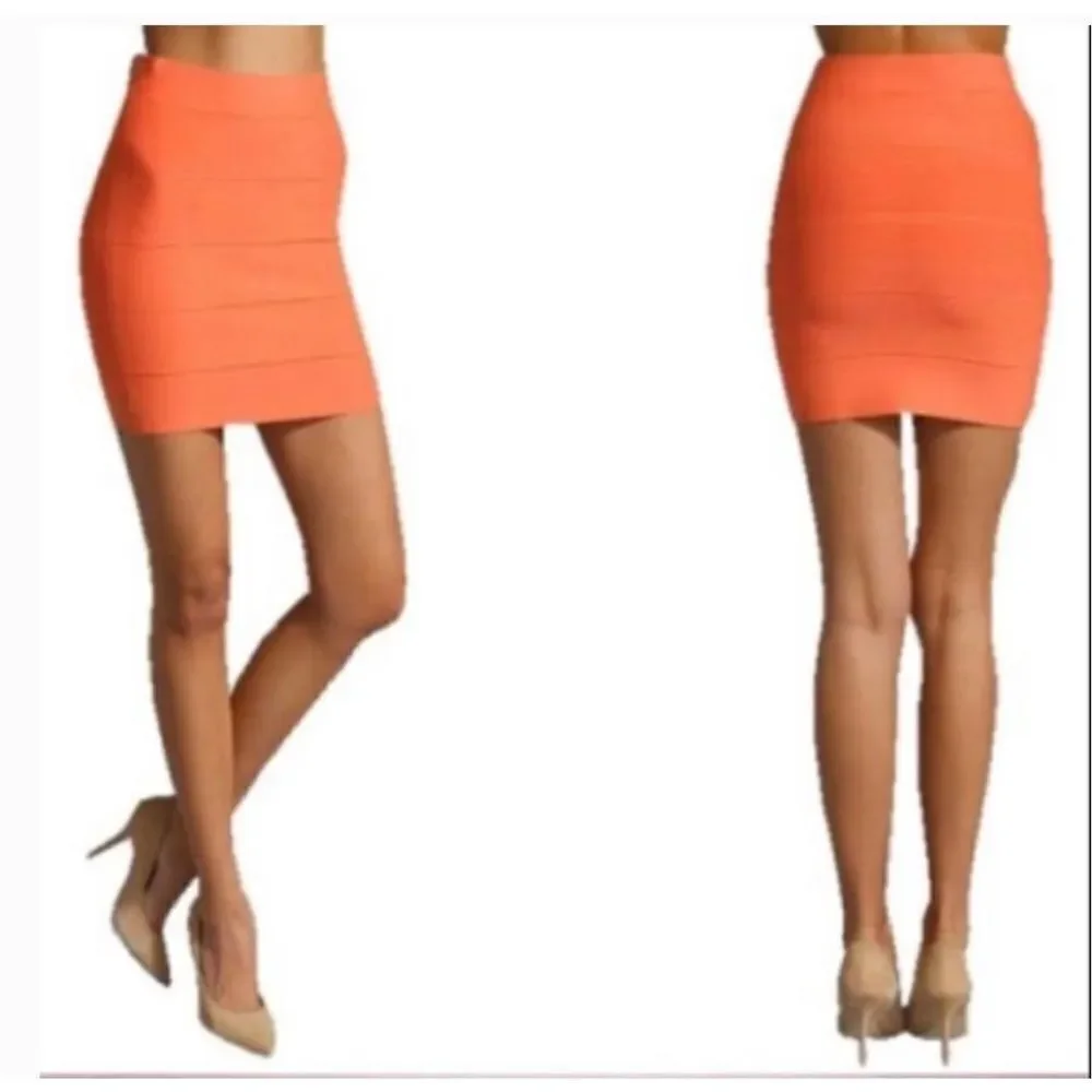 BCBG bandage mini skirt orange size xs